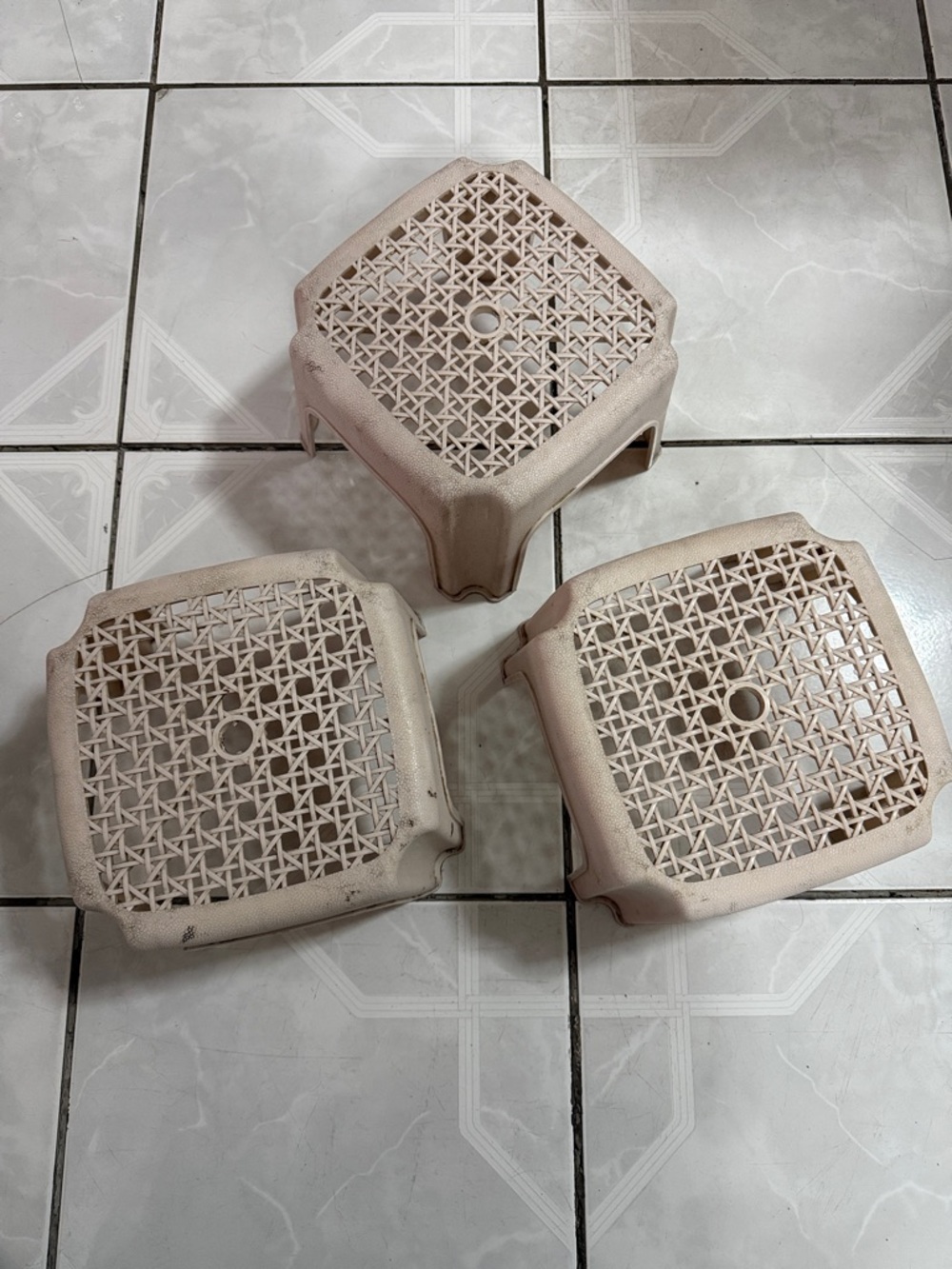 Beige Plastic Step Stool - Versatile Home / Garden Accent
